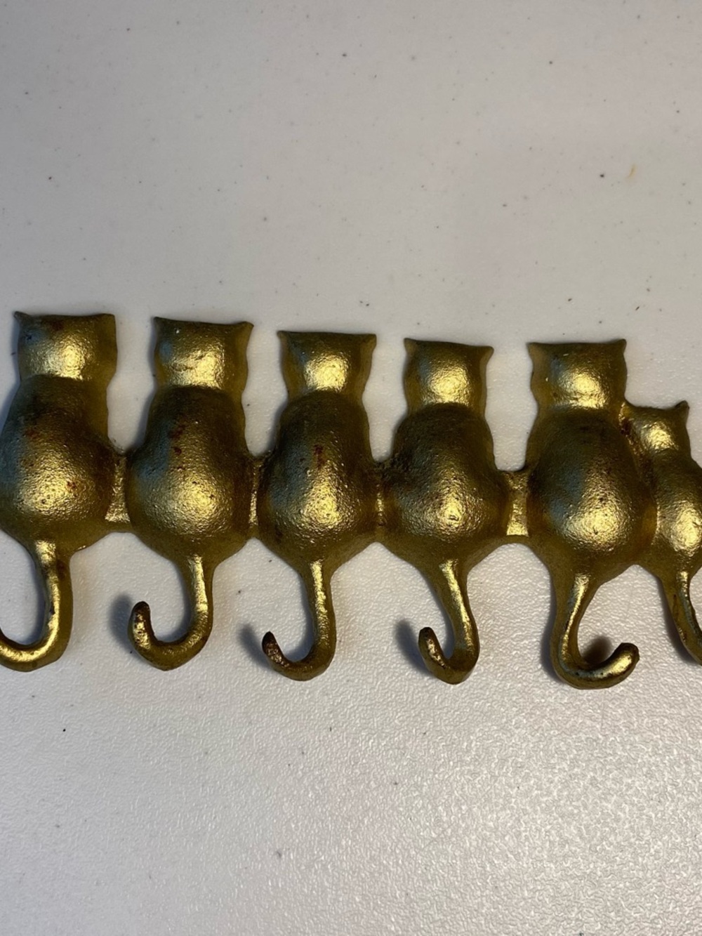 Brass Cat Wall Hook Rack - Gold Cat Hooks